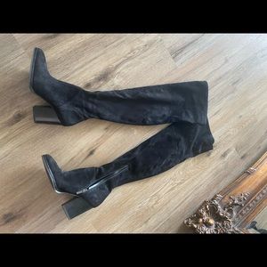 Marc Fischer black suede over the knee boots